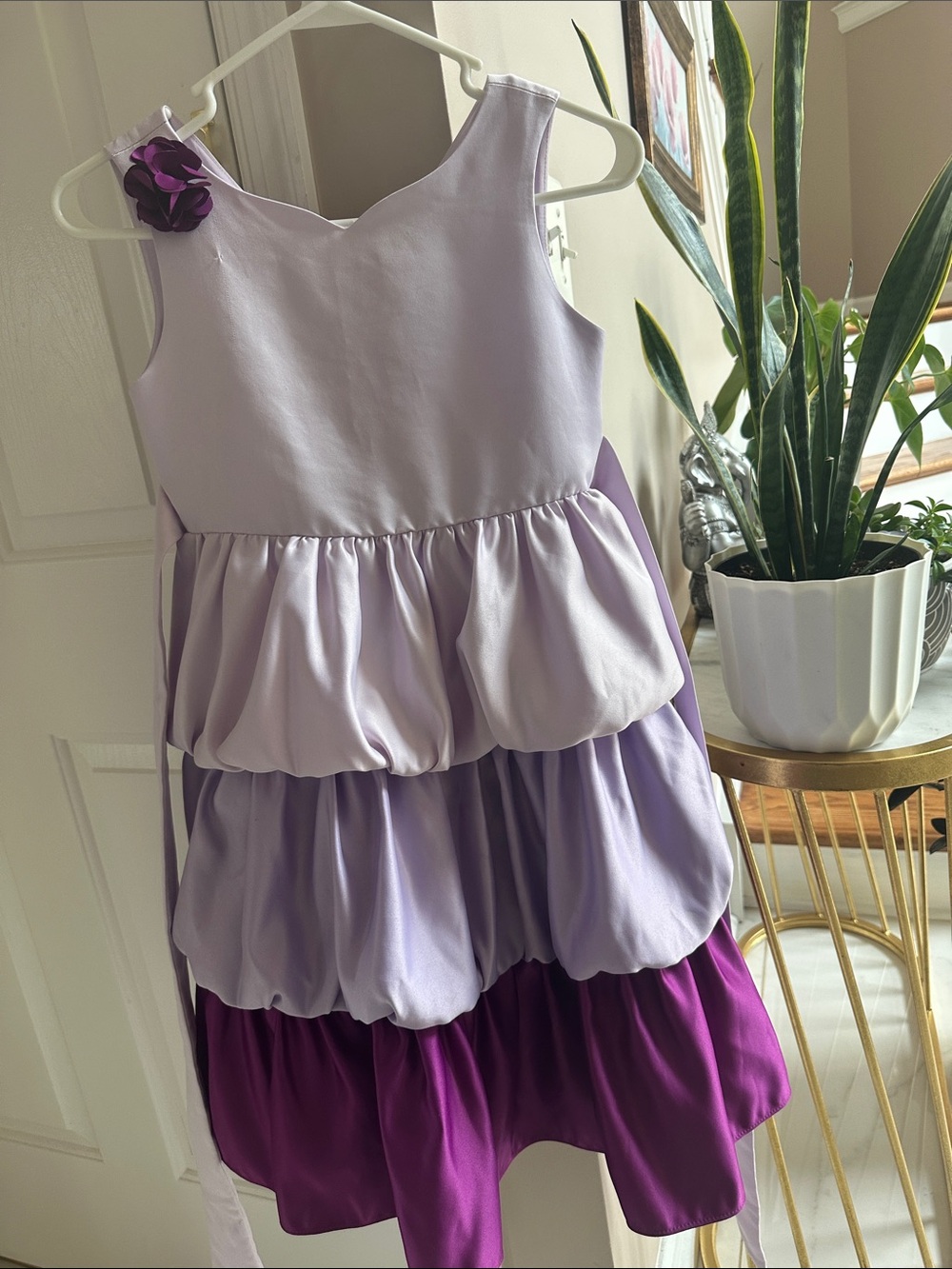 Girls Lavender & Purple Tiered Party Dress